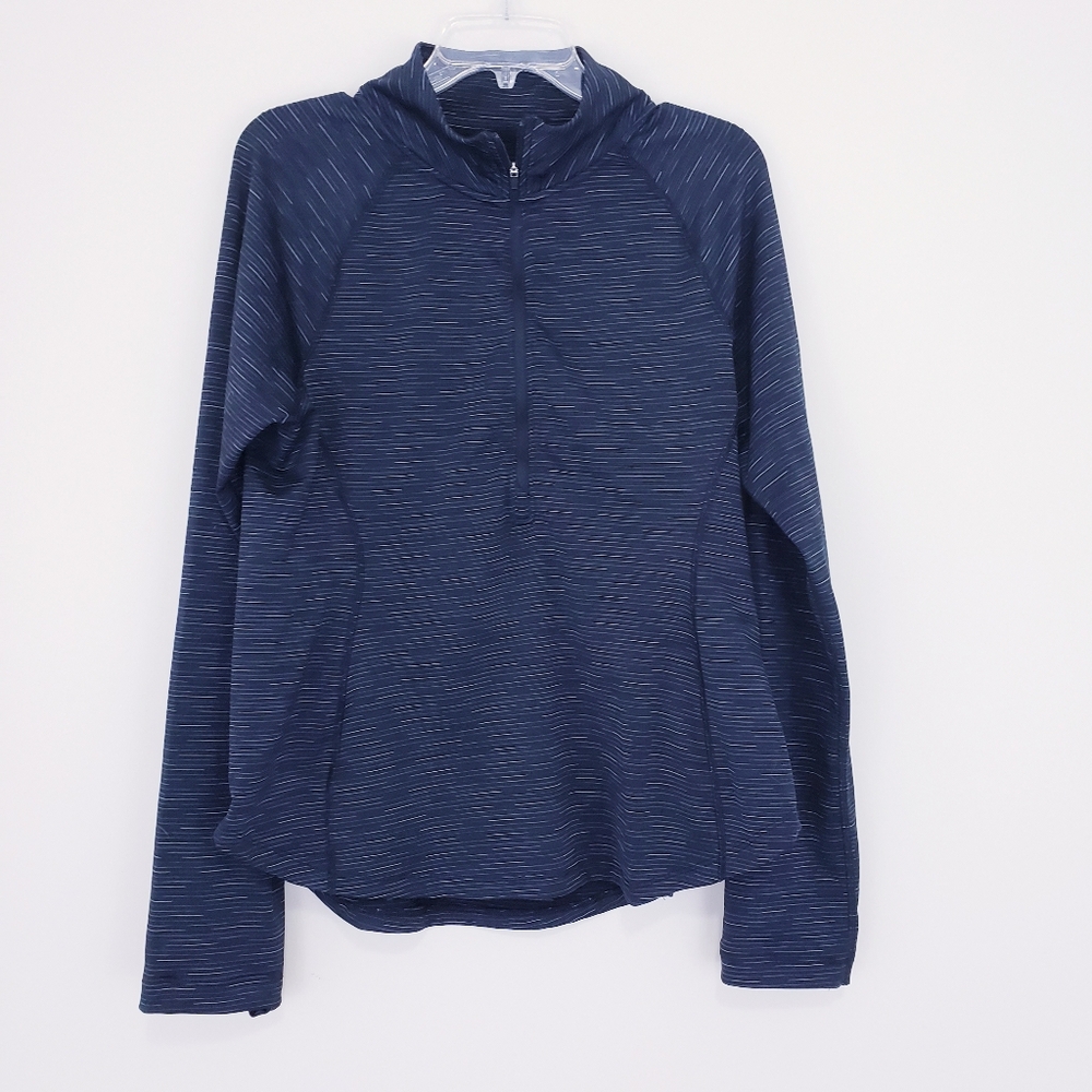 90 Degrees by Reflex Gray Black Half Zip Pullover Athletic Long Sleeve Size XL